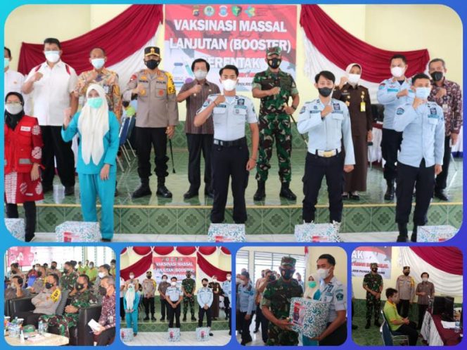 Danrem 045/Gaya Brigjen TNI M Jangkung Widyanto, S.I.P., M.Tr.(Han) Bersama Forkopimda Babel Tinjau Vaksinasi Serentak (Penrem 045/Gaya)