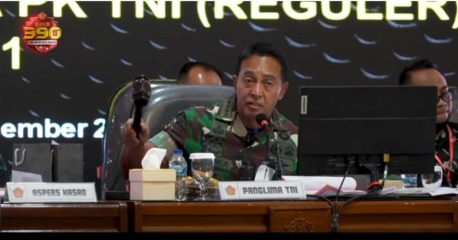 Panglima TNI pimpin langsung sidang pantukhir TNI 2022. Sebanyak 268 calon perwira prajurit karier TNI dinyatakan lolos (Capture Youtube Jenderal TNI Andika Perkasa)