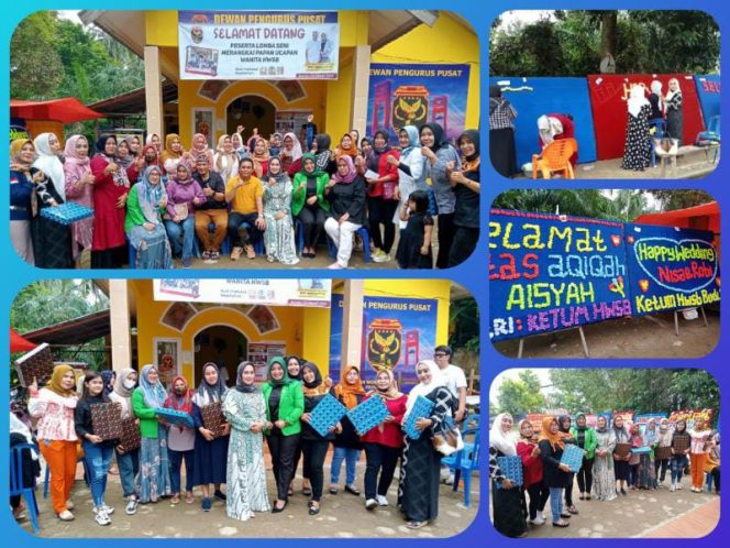 Wanita HWSB menggelar Lomba Seni Merangkai Papan Ucapan di halaman Sekretariat HWSB kawasan Simpang Purnama, Kelurahan Sukakarya, Kec. Kotabaru, Kota Jambi, Kamis (3/3/2022) /SRIWIJAYADAILY