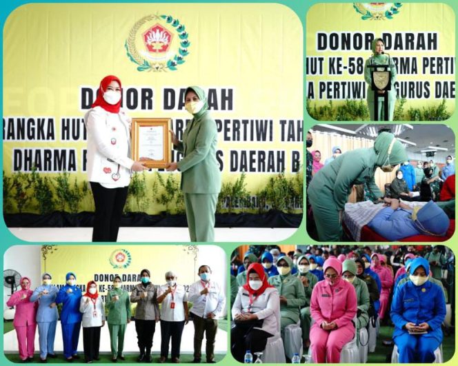 Peringati HUT Ke-58, Dharma Pertiwi Daerah B Gelar Donor Darah (FOTO/PENDAM SRIWIJAYA)