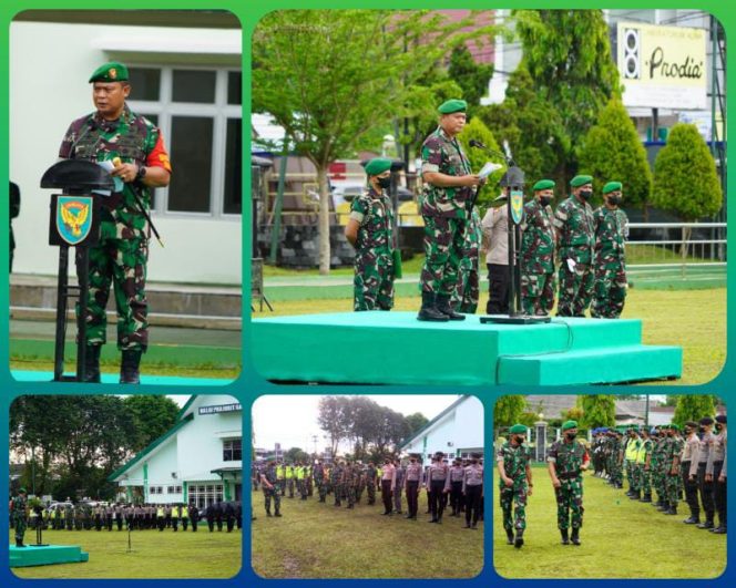 DOK. Danrem 042/Gapu Brigjen TNI Supriono.,S.IP.,M.M., saat saat pimpin Apel Gelar Pasukan Pengamanan VVIP dalam rangka kunjungan Mantan Wakil Presiden RI Dr. (H.C.) Drs. H. Muhammad Jusuf Kalla  ke Provinsi Jambi.**