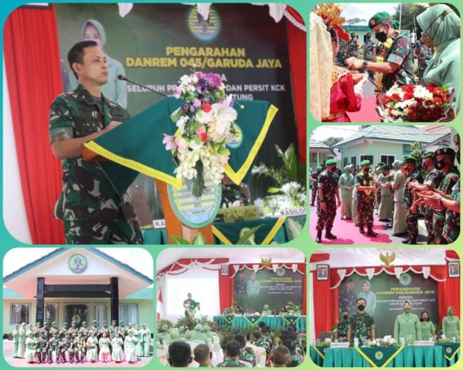 Danrem 045/Gaya Kolonel Inf Ujang Darwis, MDA., dan istri saat kunker di Kodim 0414/Belitung (FOTO/PENREM GAYA)