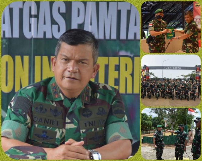 Pangdam I Bukit Barisan Mayjen TNI Achmad Daniel Chardian, S.E., M.Si., Berikan Motivasi Kepada Satgas Pengamanan Perbatasan RI-PNG Yonif 123/Rajawali (FOTO/PENDAM CENDERAWASIH)