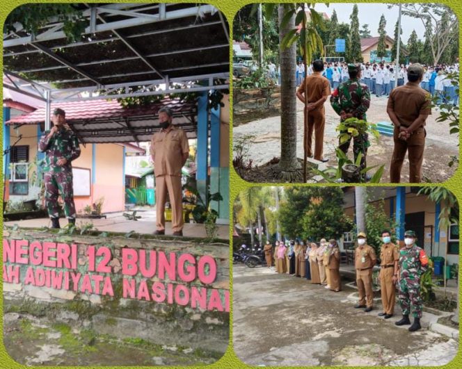 Komandan Kodim 0416/Bute Letkol Inf Arianto Maskare Subagio, S.Sos., M.Si menjadi Inspektur Upacara (Irup) Bendera di SMA 12 Bungo. (SRIWIJAYADAILY)
