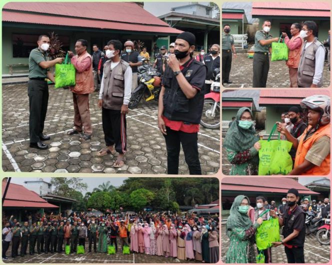 Dandim 0416/Bute Bagikan Ratusan Bingkisan Lebaran Untuk Penggiat Usaha Ojek/ FOTO : Rudi