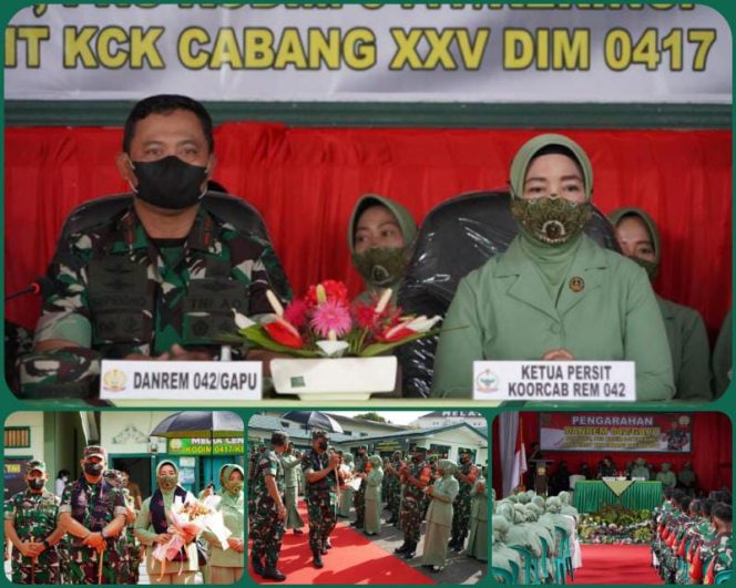 Komandan Korem 042/Gapu Brigjen TNI Supriono, S.IP., M.M., beri arahan kepada seluruh Prajurit dan PNS Kodim 0417/Kerinci dan Persit KCK Cabang XXV Dim 0417 (SRIWIJAYADAILY.CO.ID/PENREM GAPU)