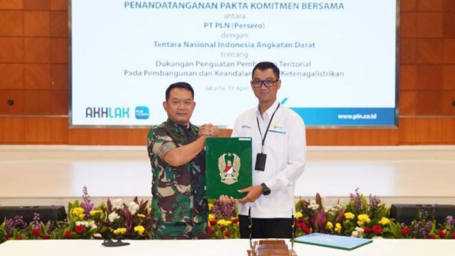 Penguatan Pembangunan Infrastruktur, PLN Gandeng TNI AD/ FOTO : DISPENAD