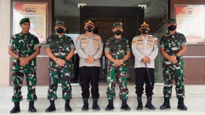 Danrem 045/Garuda Jaya Brigjen TNI Ujang Darwis, MDA., Kunjungi Mapolres Bangka Selatan. / FOTO : PENREM 045