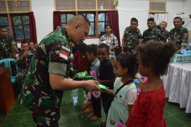 Satgas Yonif 123/RW Gelar Lomba Anak-Anak Gereja Perbatasan Papua/ Foto : Pendam XVII/Cen