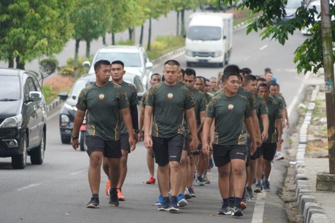 Usai Libur Lebaran, Prajurit Korem 042/Gapu Bina Fisik/ FOTO : Penrem 042/Gapu