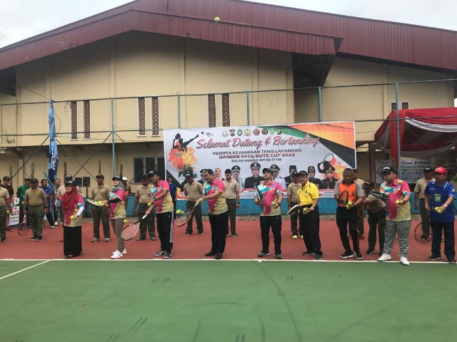 Turnamen Tenis Lapangan Dandim 0416/Bute Cup Resmi Dibuka (Foto. Istimewa) 