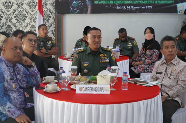 Kasrem 042/Gapu Ikuti Rapurna TMMD ke 43 Tahun 2022 Secara Virtual (FOTO : IST)