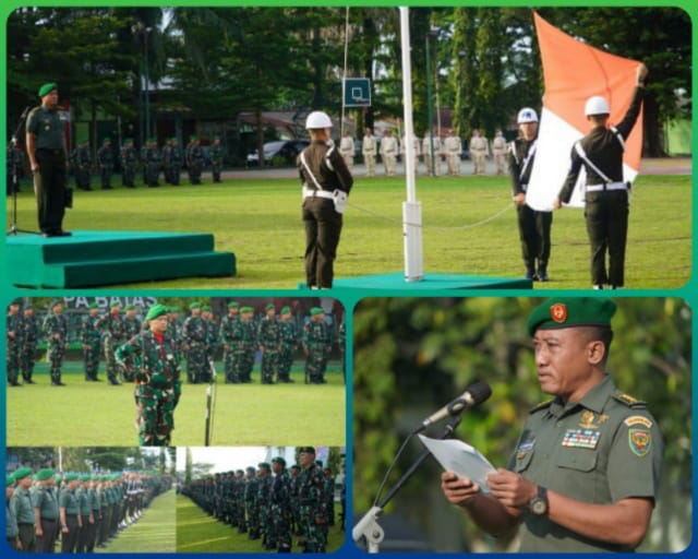 Korem 042/Gapu gelar upacara 17-an bulan Nopember 2022 di lapangan Upacara Makorem, Kota Jambi, Kamis (17/11/2022)./FOTO : IST