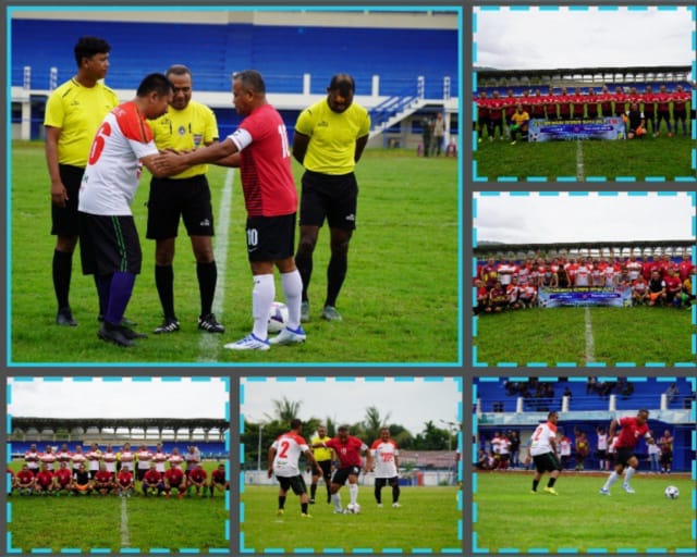 Pangdam XVII/Cenderawasih Ikuti Eksibisi Sepak Bola TNI Polri Dengan Para Tokoh Di Stadion Barnabas Youwe Sentani