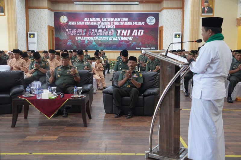 Sambut Hari Juang TNI AD, Korem 042/Gapu Gelar Doa Bersama