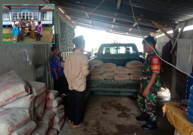 Dandim 0416/Bute Serahkan Bantuan Semen dan Al-Quran Ke Ponpes Daarul Hafidz Al- Manshuriyah/ FOTO : IST