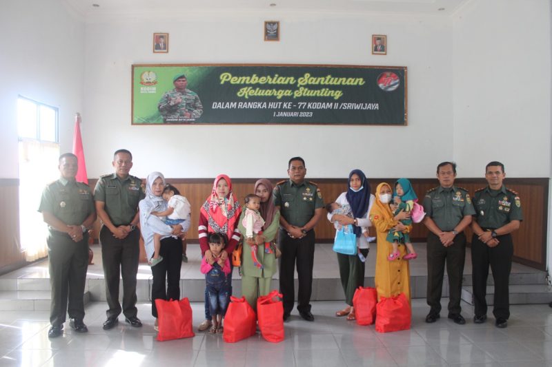 Kodim 0415/Jambi Gelar Baksos Donor Darah dan Pemberian Santunan kepada Keluarga Stunting