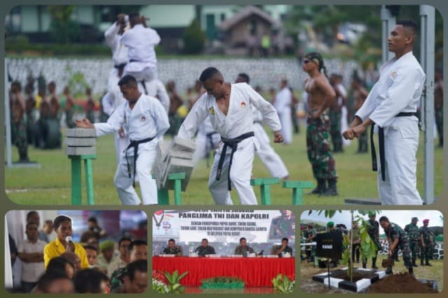 Panglima TNI dan Kapolri Saksikan Demonstrasi Ketangkasan Prajurit Kodam XVIII/Kasuari