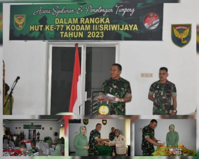 Korem 042/Gapu Gelar Syukuran HUT Ke 77 Kodam II/Sriwijaya