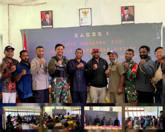 Keharmonisan Satgas Yonif 143/TWEJ Bersama Aparat Distrik Perbatasan Papua