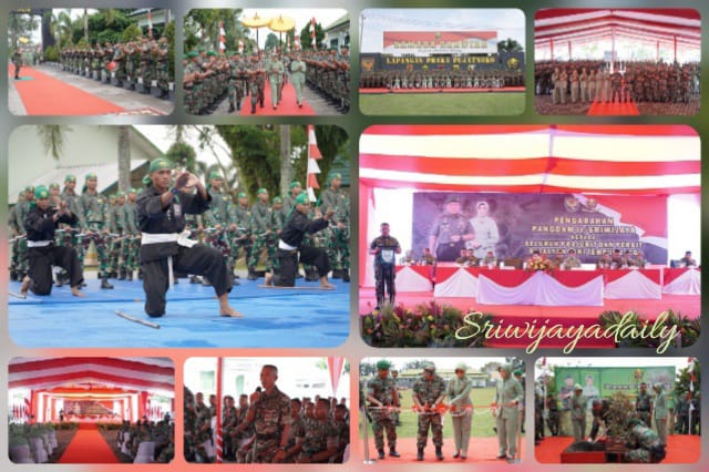 Demonstrasi Double Stick Prajurit Warnai Penyambutan Kunjungan Pangdam II/Swj Di Yonzipur 2/SG