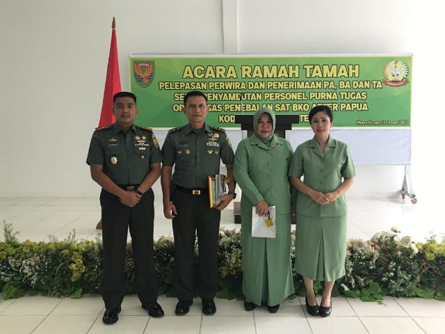 Dandim 0416/Bute, Letkol Inf Evid Nirwan E, S.H., M.Si memimpin acara pelepasan pindah tugas Kasdim 0416/Bute Mayor Inf Herman Nursali
