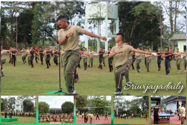 Wujud Nyata Sinergitas TNI-Polri, Yonif 147/GKJ Dan Brimob Babel Gelar Olahraga Bersama