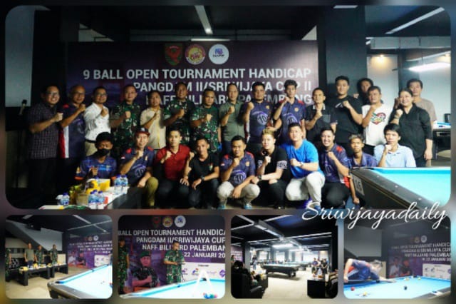Kodam II/Sriwijaya Bersama Pobsi Sumsel Gelar Turnamen Billyard Pangdam II/Swj Cup II 2023