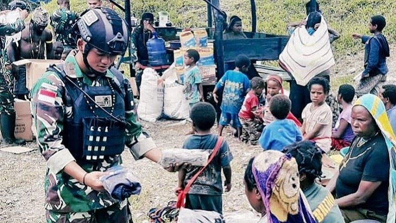 Danpos Terineri Satgas Yonif RK 113/JS Letda Inf Rian Alfero semasa bertugas di Puncak Jaya, Papua. (Foto : Kodam Cenderawasih)