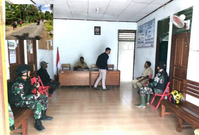 Satgas Pamtas Yonif 132/BS Berikan Rasa Aman Kepada Masyarakat Wambes Melalui Silaturahmi dan Patroli Keliling Kampung / FOTO : Istimewa