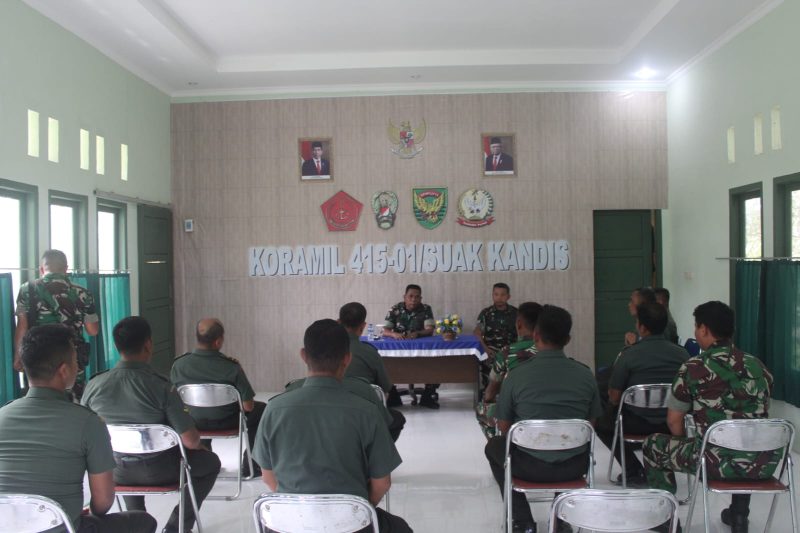 Kunjungi Koramil Suak Kandis, Dandim Jambi Kolonel Inf Marsal Denny Sempatkan Beri Pengarahan/ FOTO : Siterdim 0415 Jambi