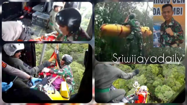 Aksi Heroik Prajurit Kopasgat Saat Evakuasi Kapolda Jambi/ FOTO : Istimewa