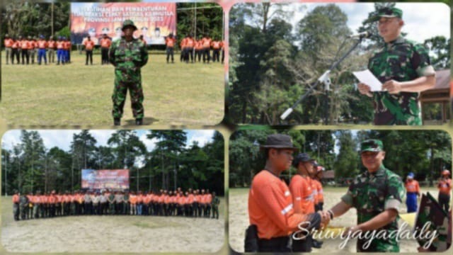 Kasi Ops Kasrem 042/Gapu Kolonel Inf Ibnu Suharmanto bertindak selaku Inspektur Upacara Penutupan Latihan dan Pembentukan Tim Reaksi Cepat (TRC) Satgas Karhutla Provinsi Jambi tahun 2023 (Foto/Penrem042gapu)