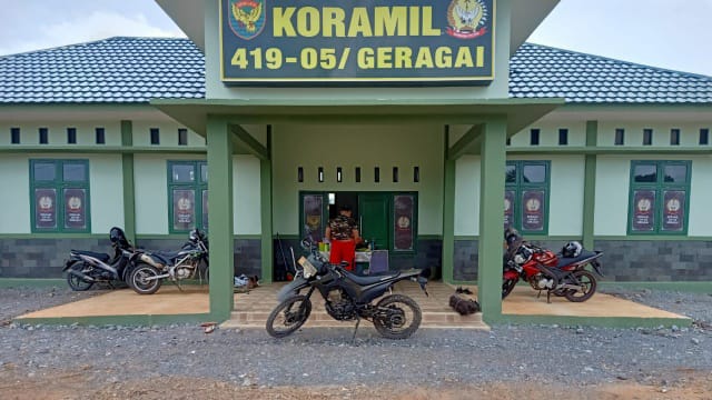 Kantor Koramil 419-05/Geragai di wilayah Kecamatan Geragai Kabupaten Tanjab Timur, Jambi (Foto/Ist) 