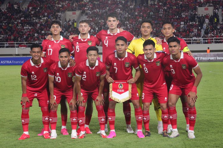 Susunan pemain timnas U23 Indonesia saat melawan Taiwan pada laga Grup K Kualifikasi Piala Asia U23 2024. (RED)
