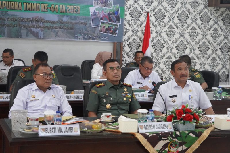 Danrem 042/Gapu Kolonel Inf Rachmad  Ikuti Secara Virtual Rapurna TMMD ke-44 Tahun 2023