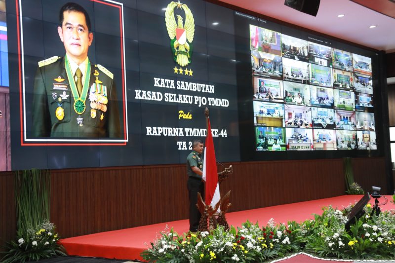 Asisten Teritorial (Aster) Kasad Mayjen TNI Ahmad Daniel Chardin, pada Rapat Paripurna (Rapurna) TMMD ke-44 di Aula A.H. Nasution, Markas Besar Angkatan Darat (Mabesad), Jakarta, Rabu (6/12/2023)./FOTO : DOK