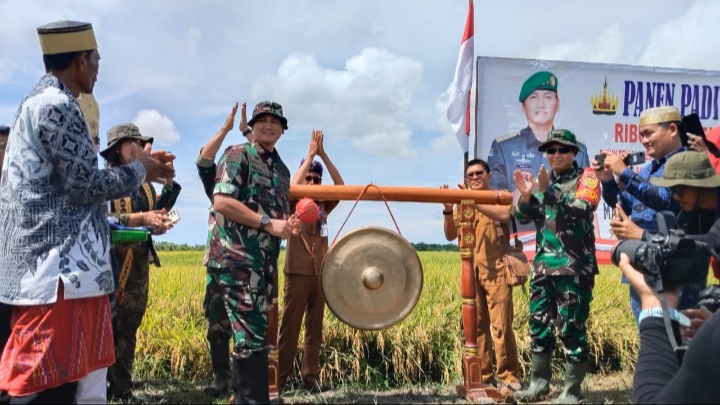 Dorong Produktifitas Pertanian, Mayjen TNI Kunto Arief Wibowo Resmikan Panen Raya Lumbung Padi di Wilayah Kodim Tulang Bawang/tb