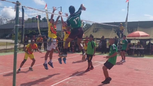 Meriahkan HUT Ke-14 Korem 045/Gaya Gelar Turnamen Bola Voli (pengaya) 