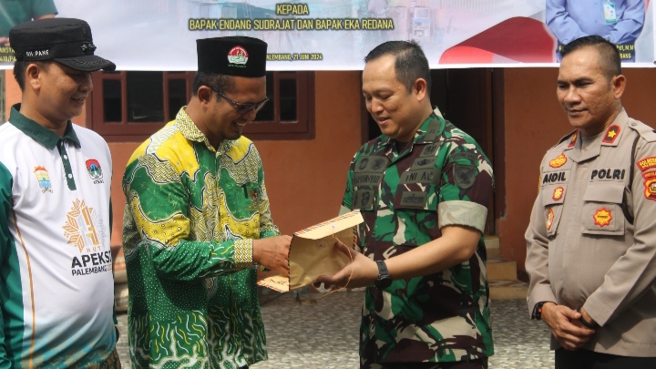 Kolaborasi Baznas Kota Palembang dan Kodim 0418/Palembang Bangun Dua Rumah Layak Huni