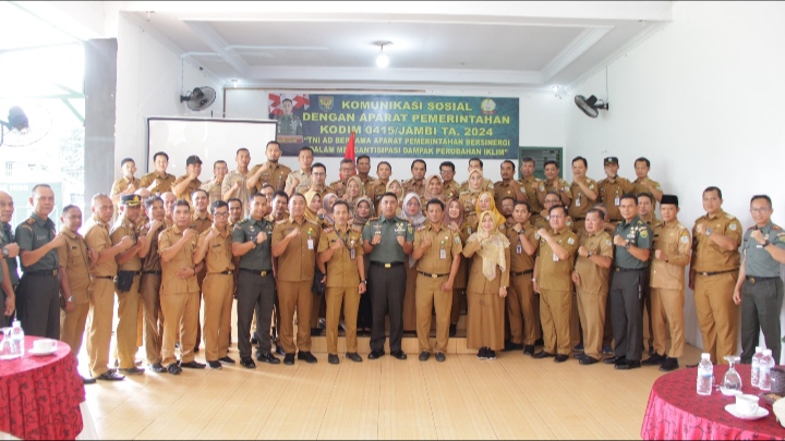 Komsos Bersama Aparat Pemerintah, Dandim 0415/Jambi Sampaikan Kebijakan Kasad dan Sinergi Atasi Perubahan Iklim
