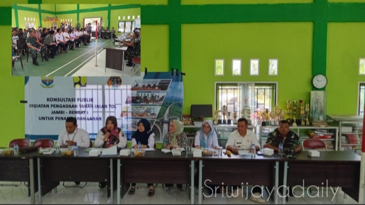Danramil Sengeti Hadiri Rapat Konsultasi Publik Pengadaan Tanah Jalan Tol Jambi-Rengat di Desa Bukit Baling
