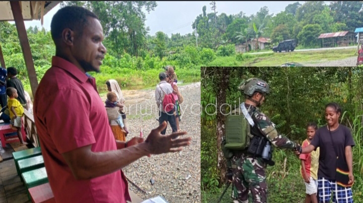 Satgas Yonif 6 Marinir Sapa Warga Keikey dalam Program 