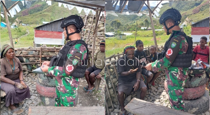 Pos Wuyuneri Satgas Yonif 115/ML Terus Berikan Manfaat Kesehatan bagi Masyarakat Papua