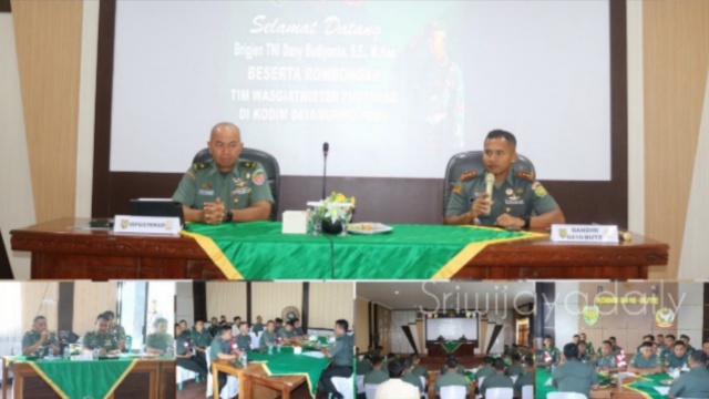 Kunjungi Kodim 0416/Bute, Itpusterad Brigjen TNI Dany Budiyanto : Apkowil Kuasai Lima Kemampuan Ter/pendimbite