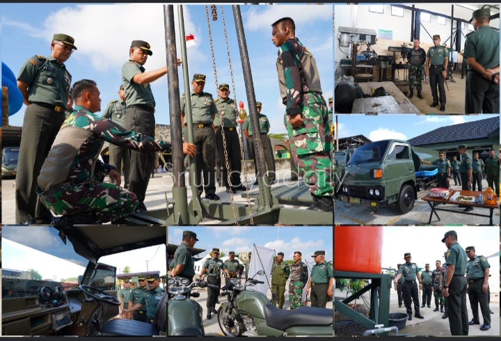 Foto: Panglima Kodam II/Sriwijaya, Mayjen TNI M. Naudi Nurdika saat meninjau berbagai produk kreatif dan inovatif yang dihasilkan oleh Prajurit Paldam II/Sriwijaya