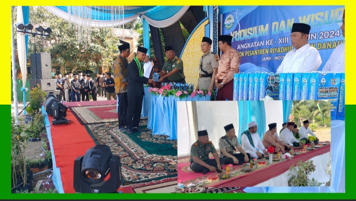 Foto: Danramil Sengeti Kapten Inf Mujiono Hadiri Yudisium dan Wisuda Angkatan ke XIII Pondok Pesantren Riyadhul Amien Muaro Jambi