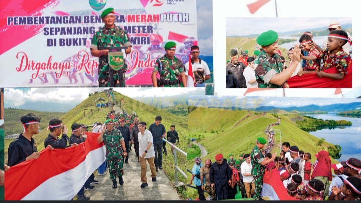 Terbentang Merah Putih di Bukit Tengkuwiri, Pangdam XVII/Cenderawasih: Bangun Masa Depan Papua yang Lebih Baik