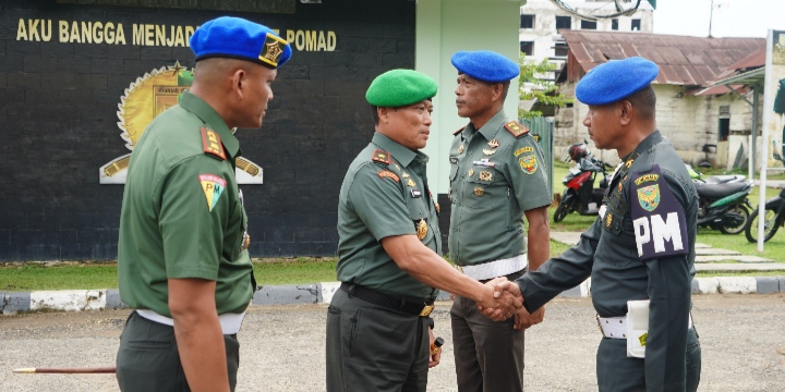 Komandan Korem 042/Gapu Brigjen TNI Heri Purwanto, S.E., M.Sc., melakukan kunjungan kerja dan silaturahmi ke Markas Detasemen Polisi Militer (Denpom) II/2 Jambi/Penrem Gapu