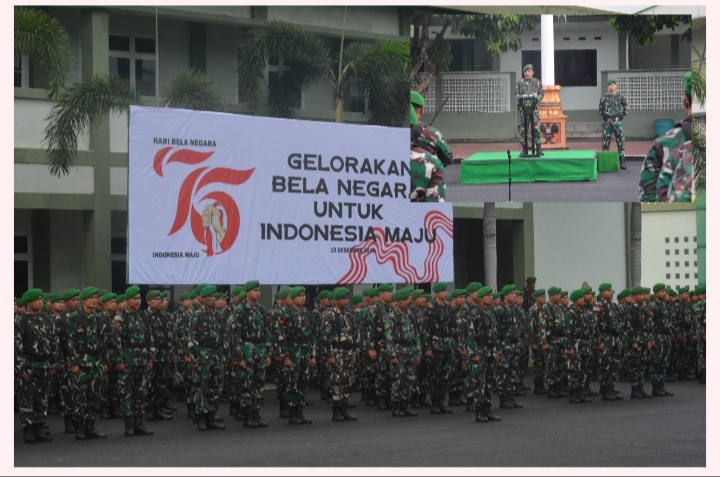 Pimpin Peringatan Hari Bela Negara Ke-76, Danrem 043/Gatam Bacakan Amanat Presiden Prabowo/Penrem Gatam